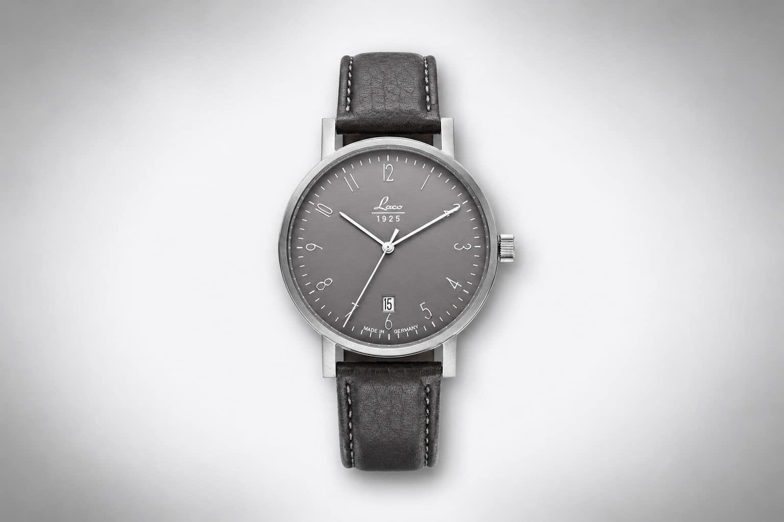 Laco Chemnitz 38mm Automatikuhr grau Made in Germany